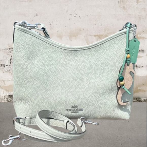Coach NWOT Laurel Shoulder Bag with Seahorse Charm Light Pistachio/Sand - Picture 3 of 8